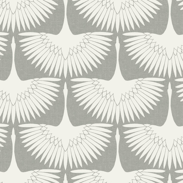 Tempaper Designs LIFESTYLE - Genevieve Gorder Feather Flock Chalk Peel and Stick Wallpaper